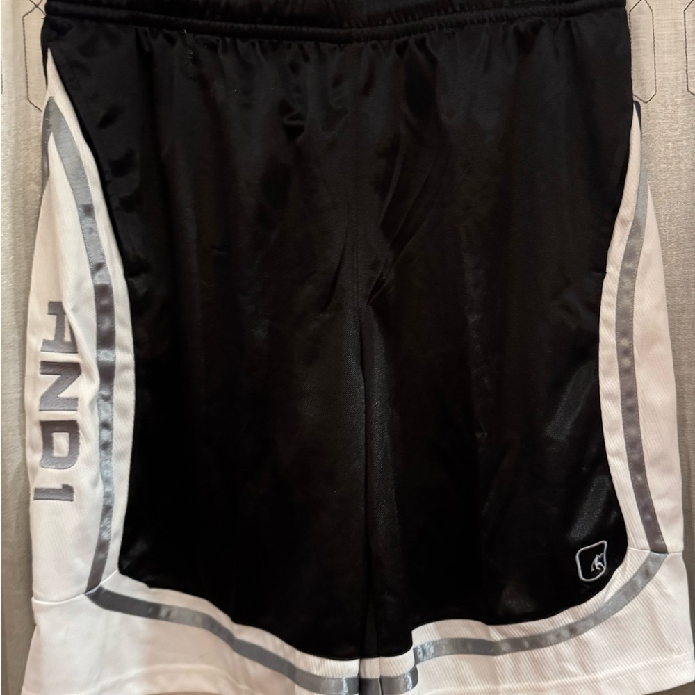AND1 Black and White Athletic Shorts